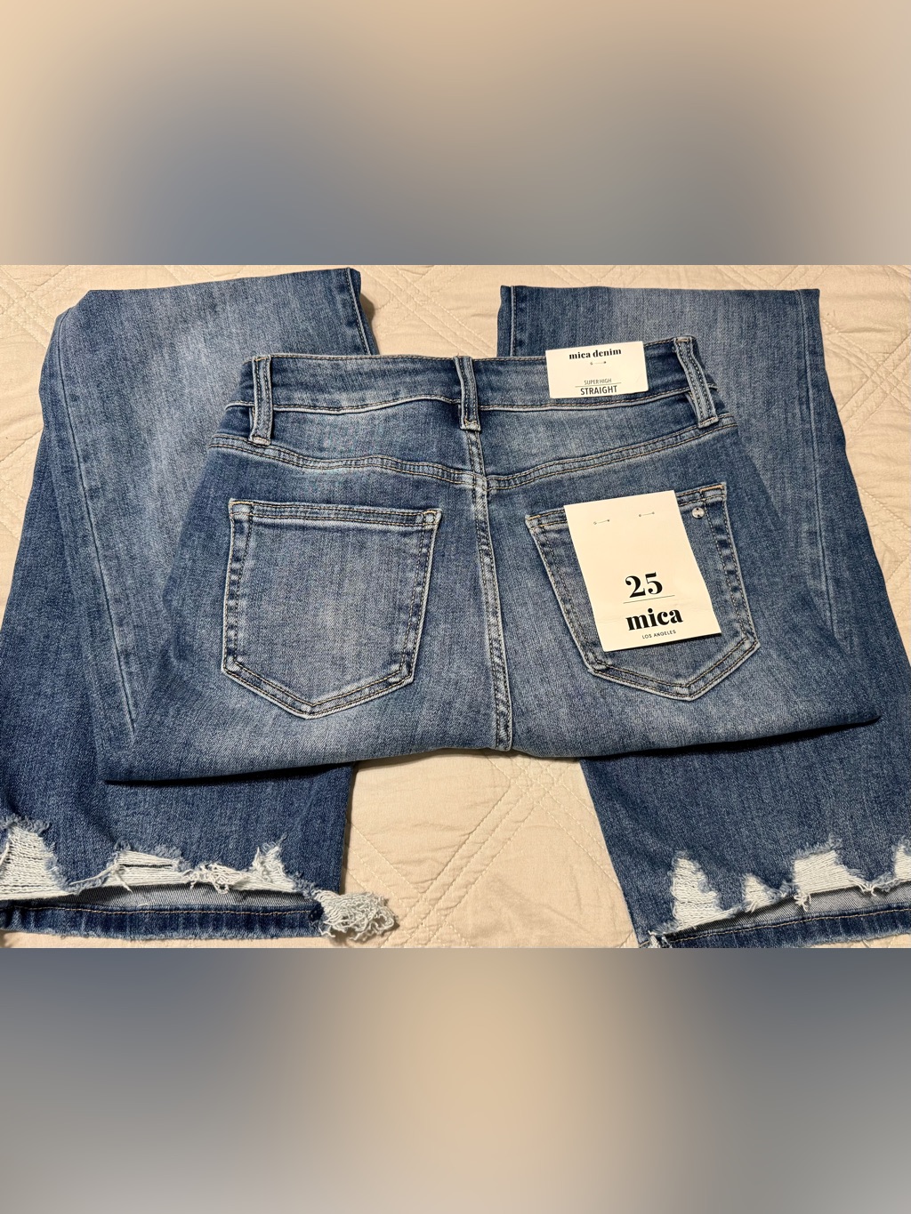 Flattering Mica Denim Straight Leg Jeans With Stylish Hem